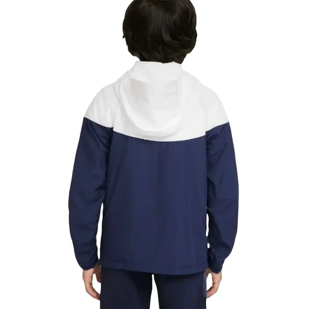 Nike Big Kids Boys Windrunner Jacket Navy White Blue Logo Hooded‎ Full Zip Sz M